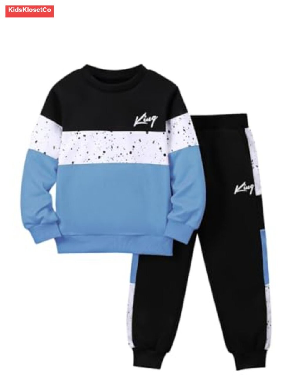 Boys 2 Piece Sweatshirt & Pants Set Long Sleeve Crewneck with Elastic Waist